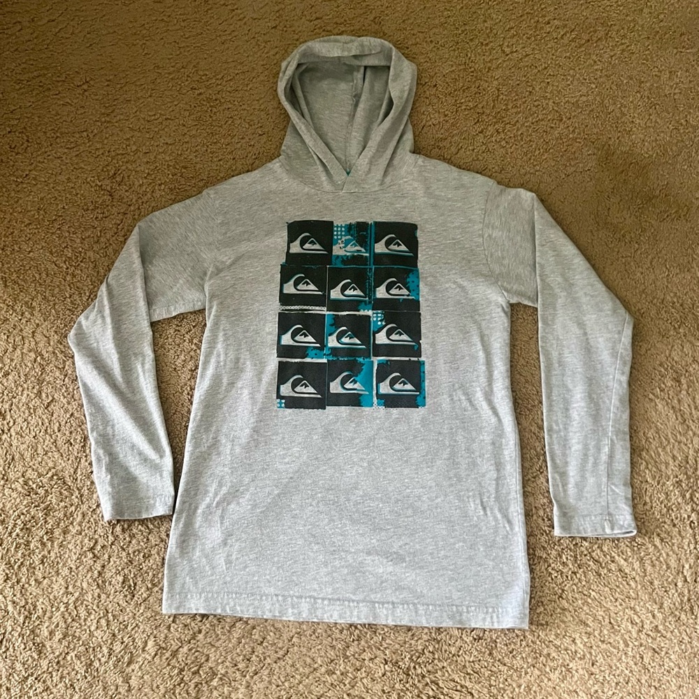 Quiksilver Boys Large Long Sleeve Casual Hooded Lightweight Shirt Pre Owned